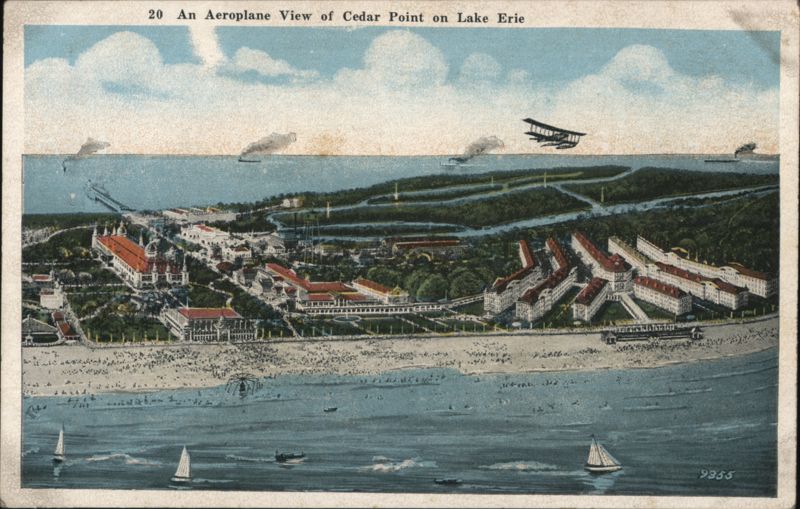 An Aeroplane View of Cedar Point on Lake Erie Sandusky Ohio