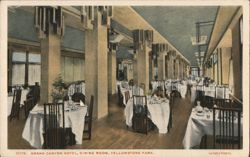 Grand Canyon Hotel, Dining Room, Yellowstone Park Postcard