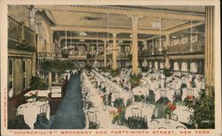 Churchill's Restaurant, Broadway and Forty-Ninth Street Postcard
