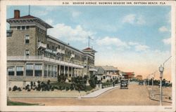 Seaside Avenue, Showing Seaside Inn, Daytona Beach, FL Postcard
