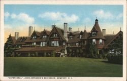 Aspen Hall, John Aspegren's Residence, Newport, RI Postcard