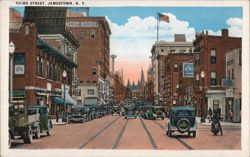 Third Street, Jamestown, NY Postcard