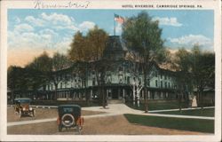 Hotel Riverside, Cambridge Springs, PA. Postcard