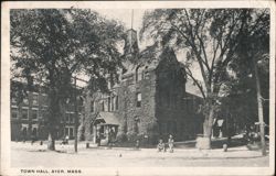 Town Hall, Ayer, Mass. Postcard