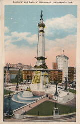 Soldiers' and Sailors' Monument, Indianapolis, IN Postcard