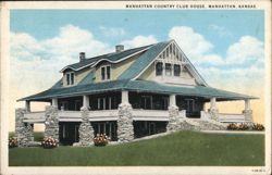 Manhattan Country Club House, Manhattan, Kansas Postcard