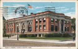 Public Library, Council Bluffs, Iowa Postcard