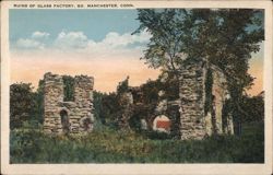 Ruins of Glass Factory, So. Manchester Postcard