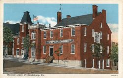 Masonic Lodge, Fredericksburg, Va. Postcard