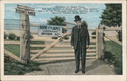 Frank James, 'The Outlaw,' at James Farm Entrance Postcard