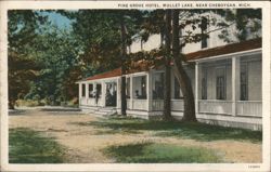 Pine Grove Hotel, Mullet Lake, Near Cheboygan, MI Postcard