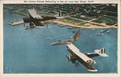 Army Planes Refueling in the Air over San Diego Postcard