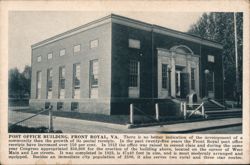 Post Office Building, Front Royal, VA Postcard