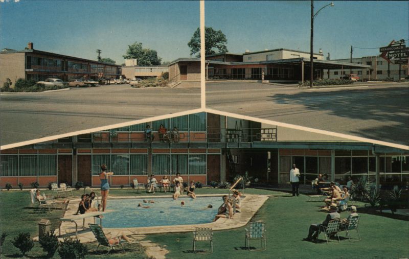 Stagecoach Motel, Swimming Pool Scene Hot Springs National Park Arkansas