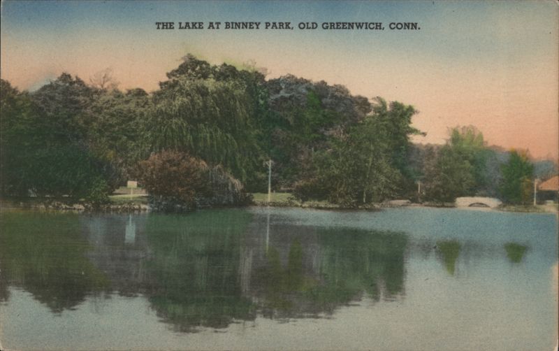 The Lake at Binney Park, Old Greenwich, CONN. Connecticut