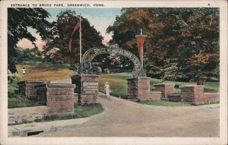 Entrance to Bruce Memorial Park, Greenwich, Conn. Connecticut