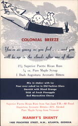 Mammy's Shanty Colonial Breeze Cocktail Recipe Postcard