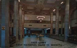 East Lobby, First National Bank in Wichita Postcard