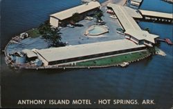 Anthony Island Motel, Hot Springs, ARK. Postcard