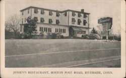Jensen's Restaurant, Boston Post Road, Riverside, CT Postcard