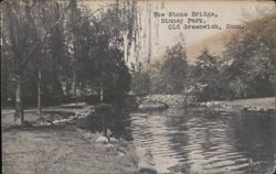 The Stone Bridge, Binney Park, Old Greenwich Postcard
