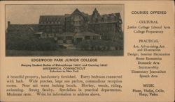 Edgewood Park Junior College, Greenwich, CT Postcard