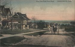 View from Field Point Road, Greenwich, Conn. Postcard