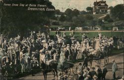 Horse Show Day at Belle Haven, Greenwich, Conn. Postcard