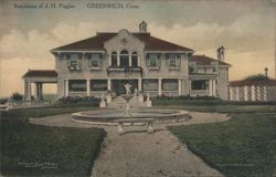 Residence of J. H. Flagler, Greenwich, CT Postcard