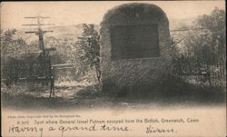 Spot where General Israel Putnam escaped, Greenwich, CT Postcard