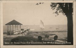 View Of Sound From Old Greenwich Inn At Old Greenwich, Conn. Postcard