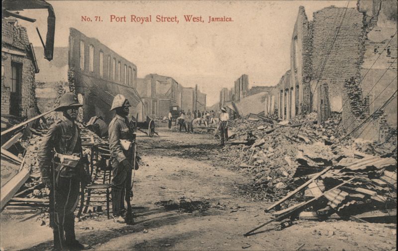 Soldiers Amid Ruins, Port Royal Street, West, Jamaica Kingston