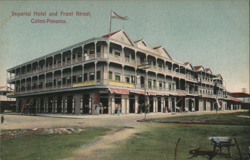 Imperial Hotel and Front Street, Colon-Panama