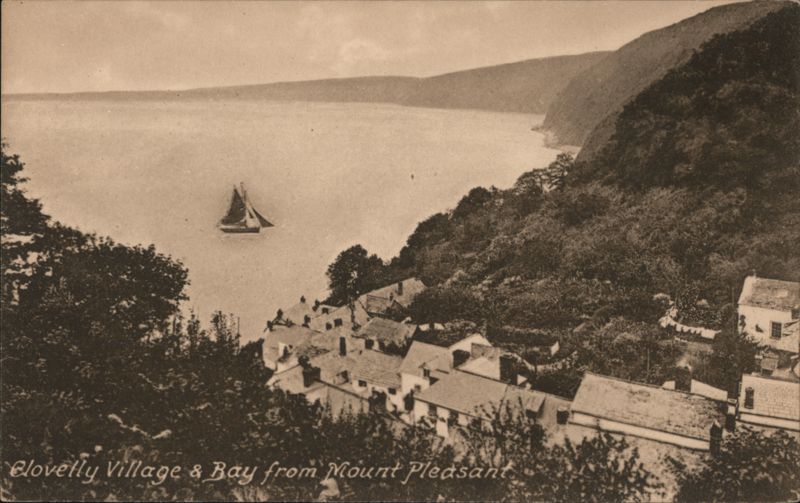 Clovelly Village & Bay from Mount Pleasant England