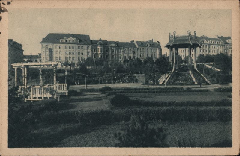 Gazebo and Pergola in Stadtpark, Aussig an der Elbe Aussig a. d. Elbe Czechoslovakia