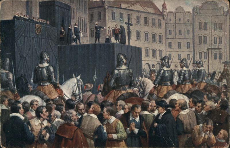 Execution of Czech Lords, Old Town Square, 1621 Prague Czechoslovakia