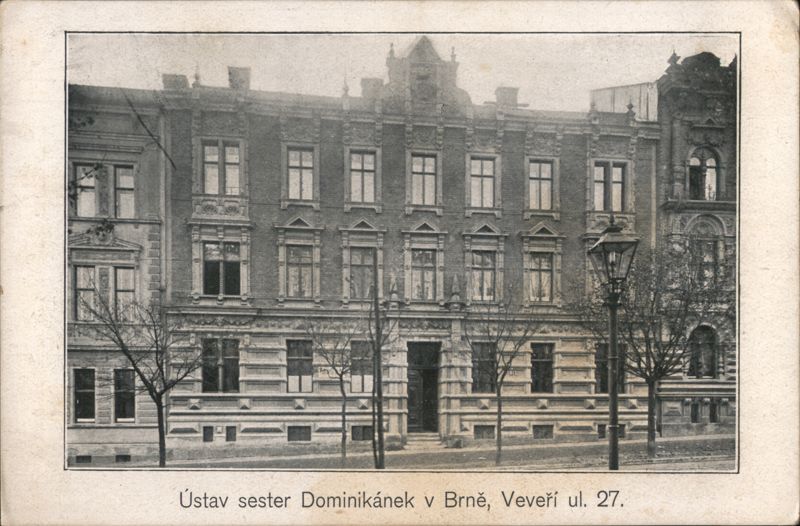 Ústav sester Dominikánek v Brně, Veveří ul. 27. Brno Czechoslovakia