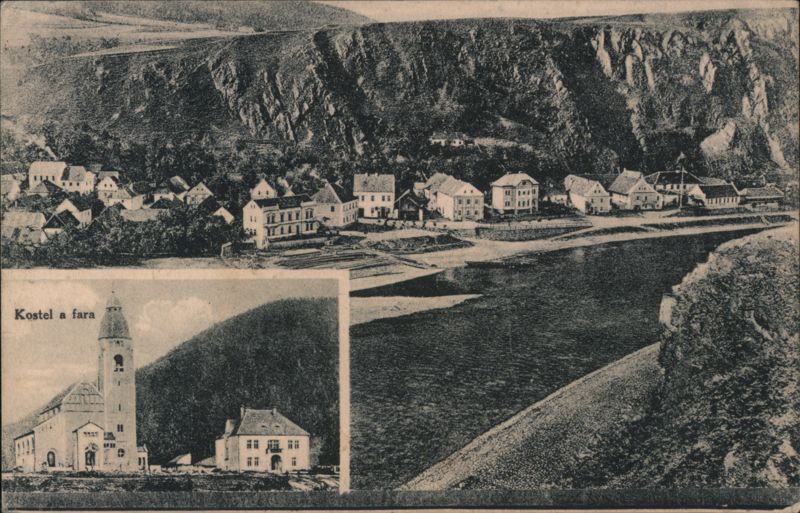 Štěchovice on the Vltava River, Church and Rectory Czechoslovakia