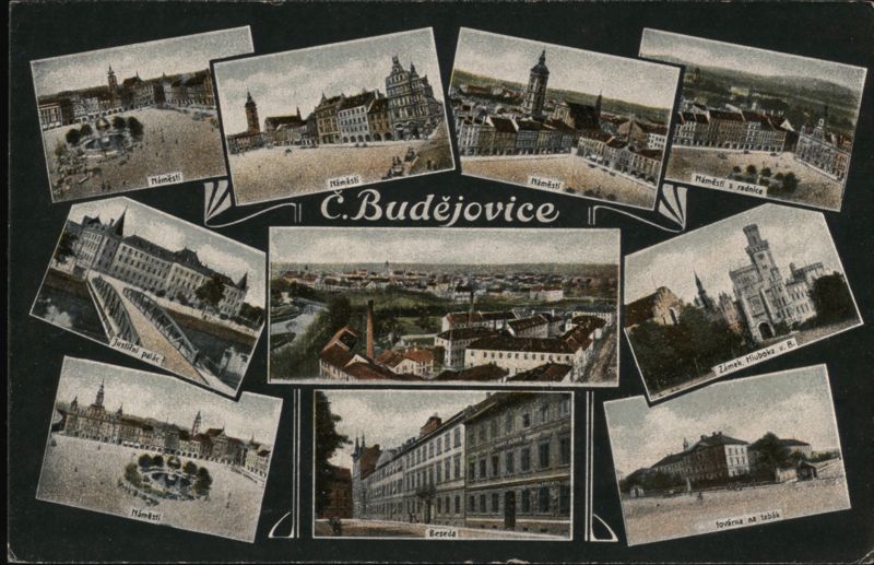 Multi-view of Č. Budějovice and Hluboká Castle České Budějovice Czechoslovakia