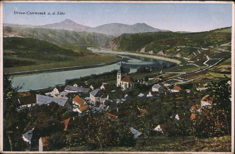View of Gross-Czernosek on the Elbe River Czechoslovakia