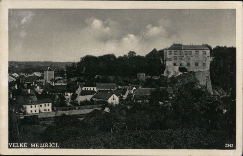 View of Velké Meziříčí with Castle Czechoslovakia