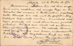 Handwritten Message from Alegría, El Salvador, 1921 Postcard