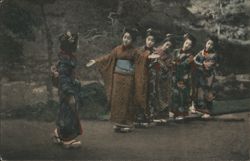 Japanese Women and Child in Kimonos Postcard