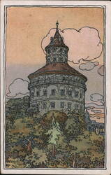 Humprecht Chateau, Art by T. Bohuš Postcard
