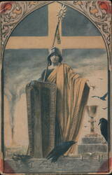 Hussite Warrior with Shield and Chalice, 1415 Postcard