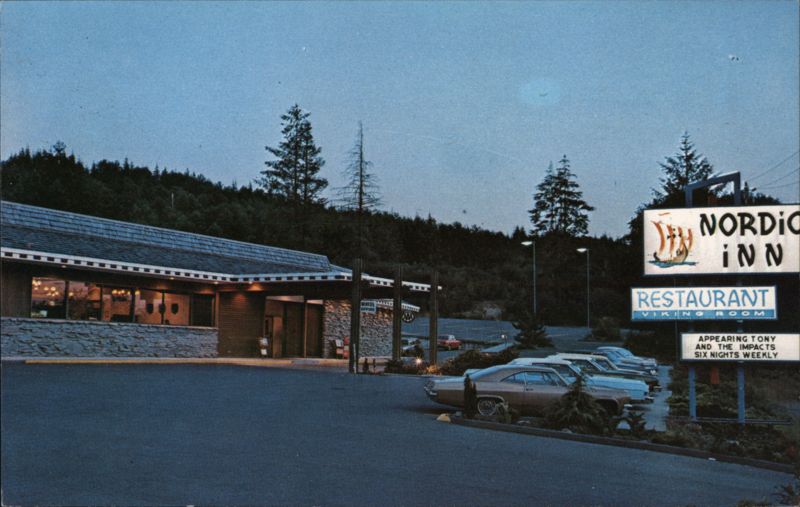 Nordic Inn Motel, Restaurant, and Viking Room at Dusk Aberdeen Washington