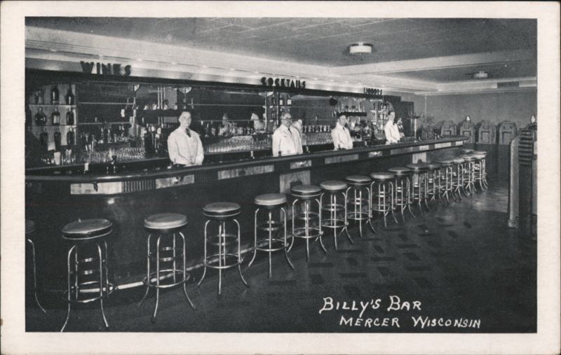Billy's Bar Interior with Bartenders, Mercer, WI Wisconsin