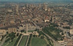 Aerial View of Kansas City with Liberty Memorial Postcard