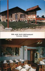 Foo and Faye Restaurant Exterior and Interior Postcard