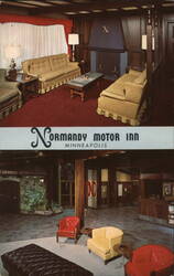 Normandy Motor Inn Interior Views, Minneapolis Postcard